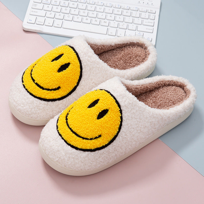 Smiley face cotton slippers