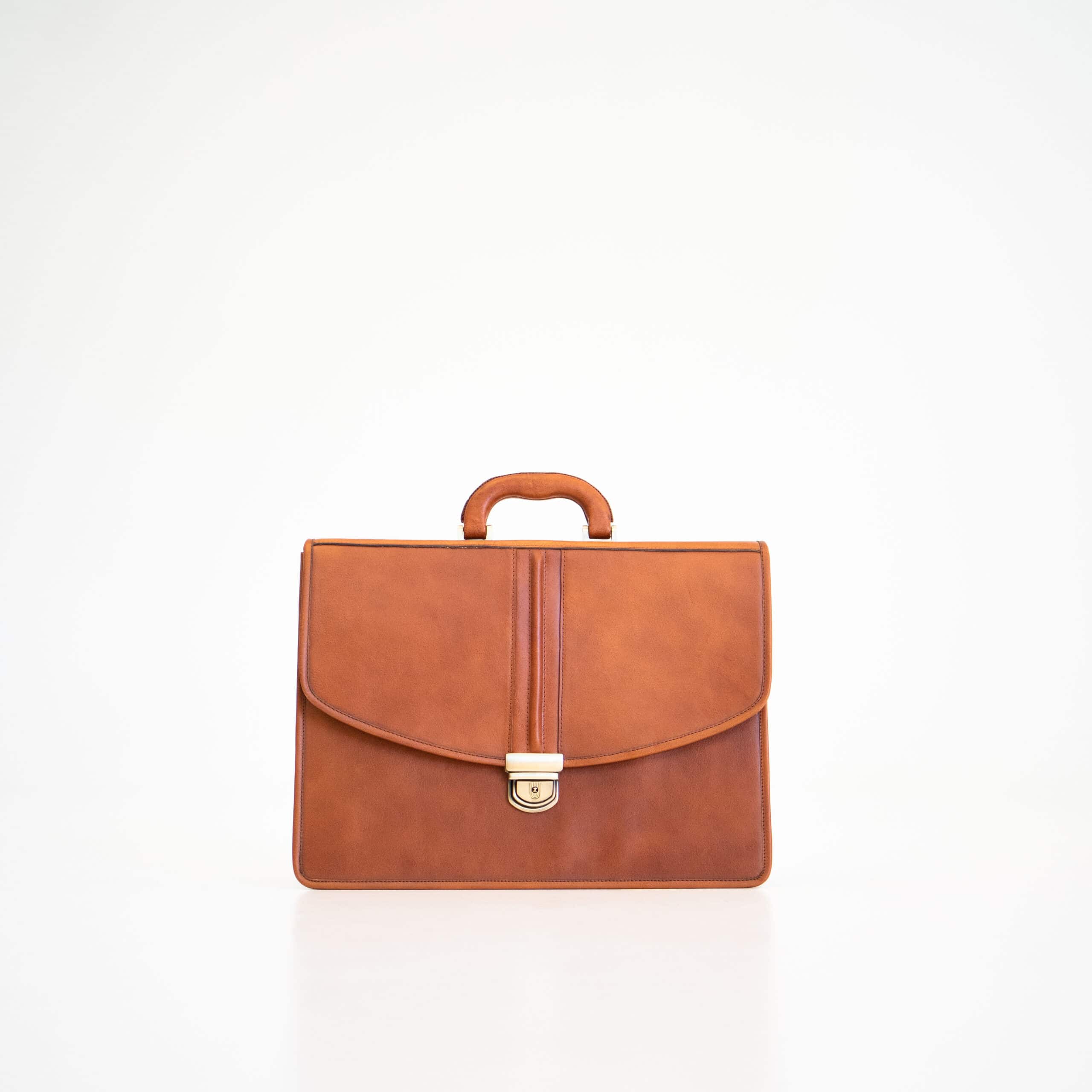 Leather Briefcase No. 99 - Cognac