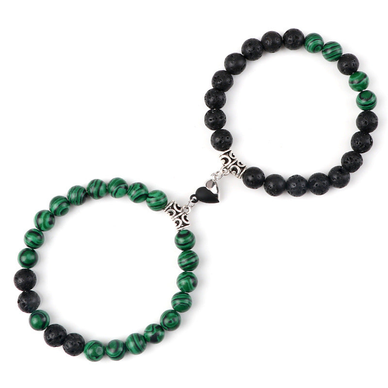 Cross-border heart-to-heart couple beaded bracelet